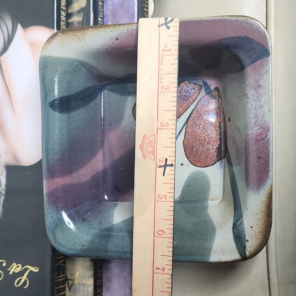 John Freimarck Studio Art Pottery Bowl W/ Butterfly Floral Design - Picture 3 of 4